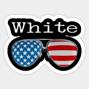 PILOT GLASSES USA WHITE FLAG Sticker